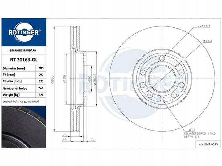 DISCOS PARTE DELANTERA FIAT CROMA II 1.8-2.2 05-11 