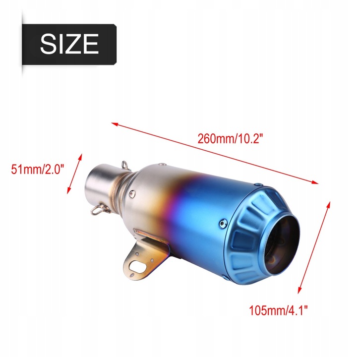 UNIVERSAL SILENCIADOR PARA MOTOCICLETA TERMINAL DE TUBO 