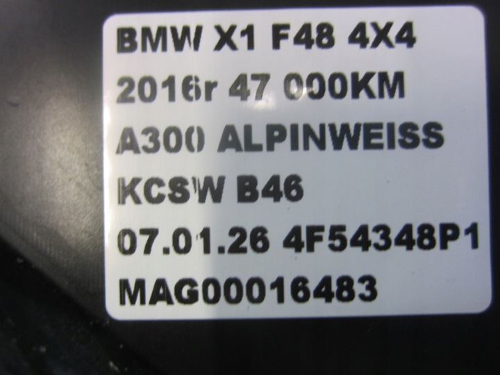 BMW X1 F48 DOUBLURE DE PASSAGE DE ROUE PROTECTION ADMISSION AIR EUROPE 7350593 51717350593