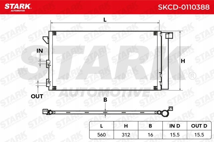 STARK SKCD-0110388 DÉSHYDRATEUR CLIMATISATION AVEC SÉCHEUR VERS FIAT PANDA (169)