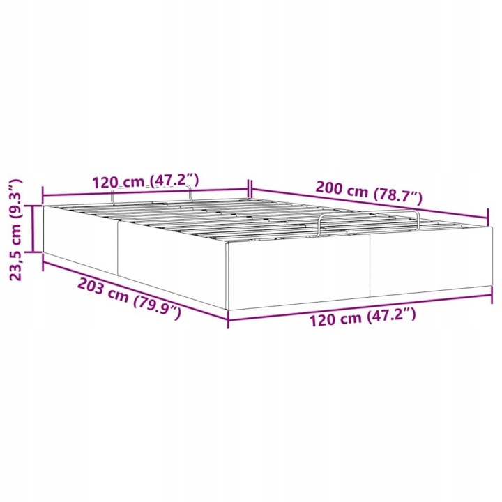 CHÂSSIS ROULEMENTS OTOMANA NOIRE 120X200CM TISSU