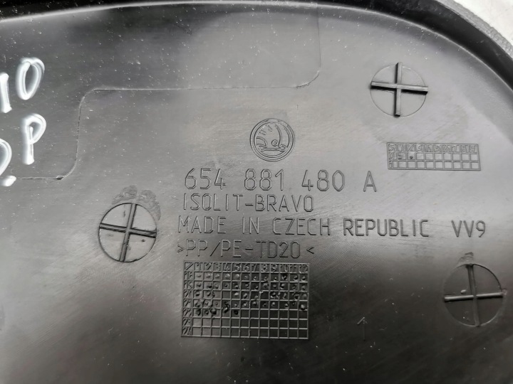 SKODA OCTAVIA MK4 2022 PLASTIQUE SIÈGES 654881318A