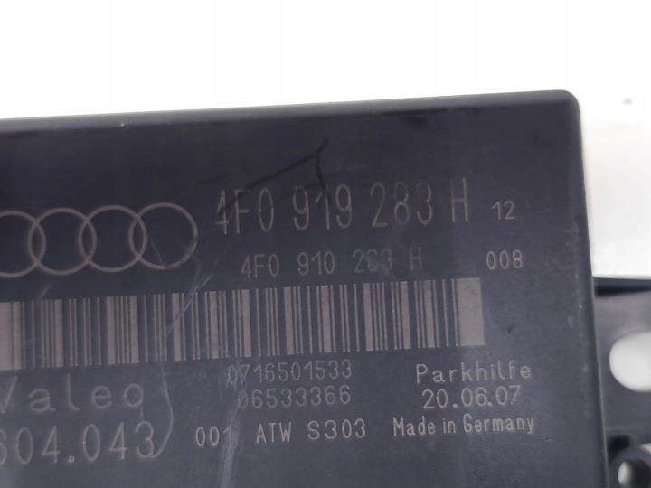 AUDI Q7 CONTRÔLEUR MODULE STATIONNEMENT PDC 3.0 TDI QUATTRO DIESEL 4F0919283H