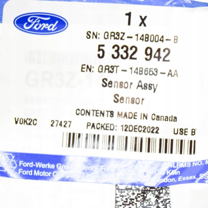 FORD MUSTANG MK6 CAPTEUR AVANT CENTRALE COUSSINS AÉRIEN 5332942