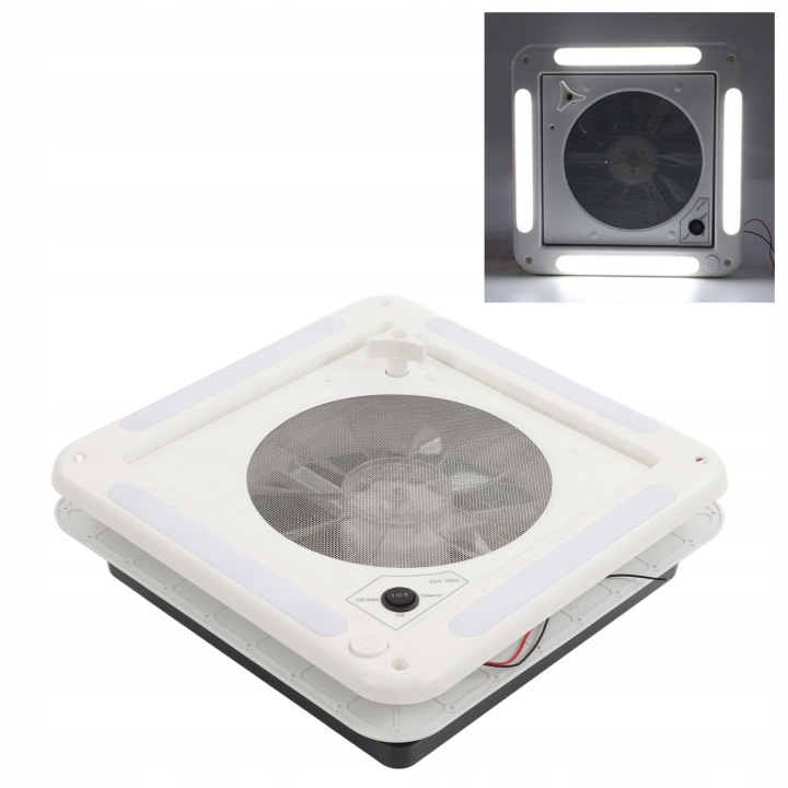 LED VENTILATEUR DE TOIT VERS CAMPING-CAR REMORQUES VITRE AVEC VENTILATEUR 36X36CM