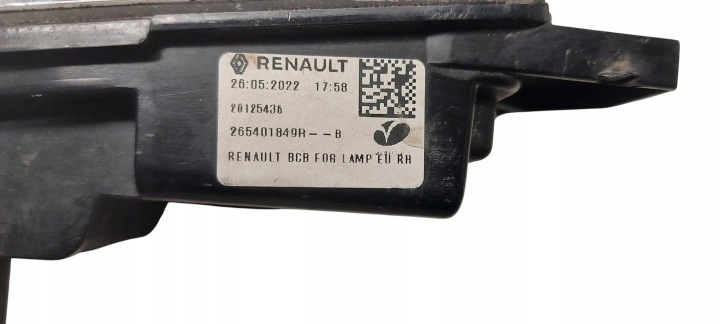 PHARE ANTIBROUILLARD DROIT ARRIÈRE DANS PARE-CHOCS MEGANE V E-TECH LED