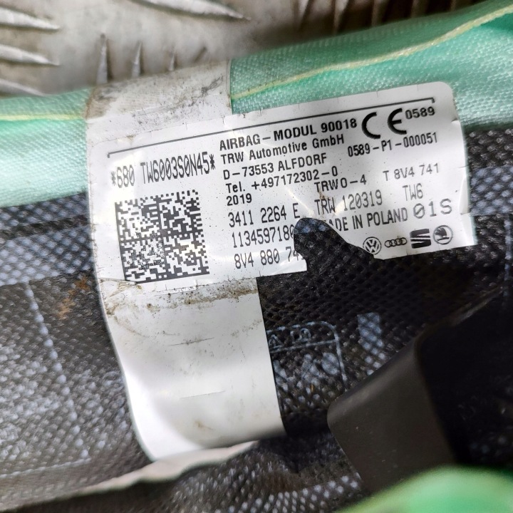 AUDI RS3 2017 GAUCHE CÔTÉ RIDEAU AIRBAG