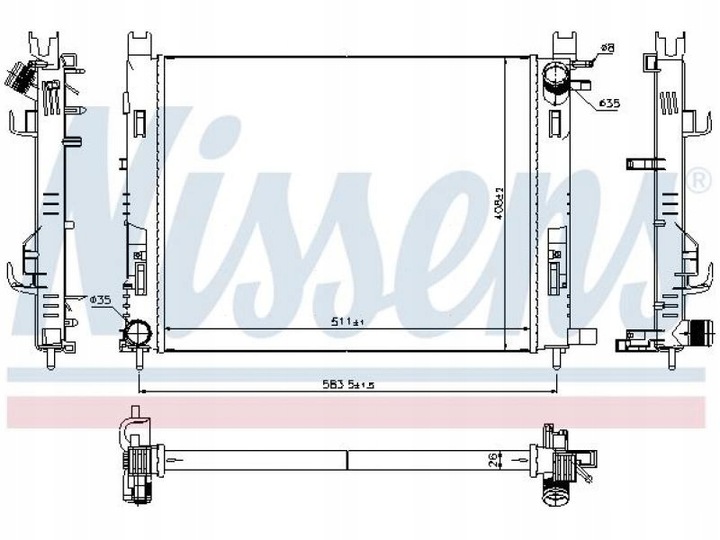 RADUADOR DEL MOTOR NISSENS 637624 DACIA DOKKER 