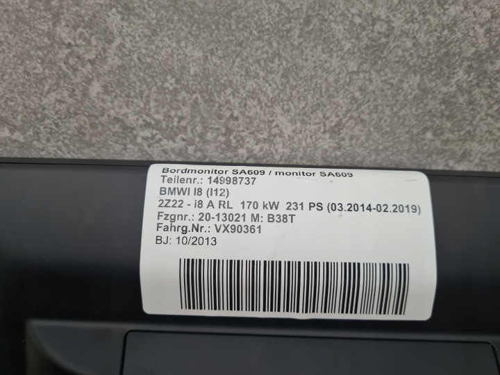 BMW I8 MONITEUR NAVI IDRIVE ENSEMBLE 9338538 9309532 9332285