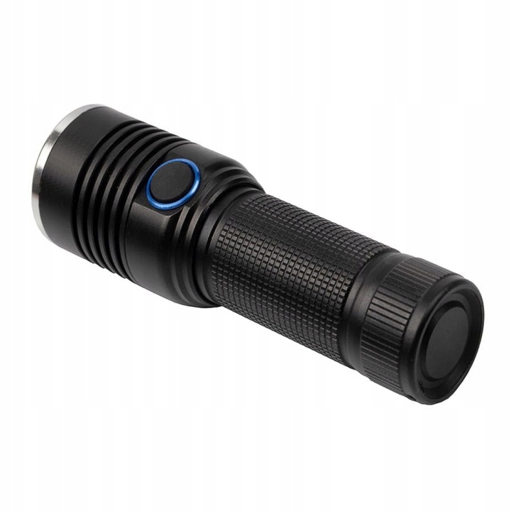 LAMPE DE POCHE SURVIVALOWA, LICHTHELFER, METALICZNA, LED USB, ZOOM, NOIRE