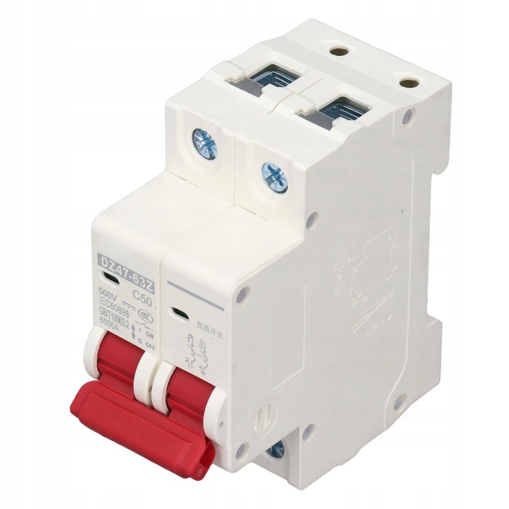 DISJONCTEUR MINIATUROWY DC MINI 50A DZ47 63Z C50 2P DISJONCTEUR VERS LL