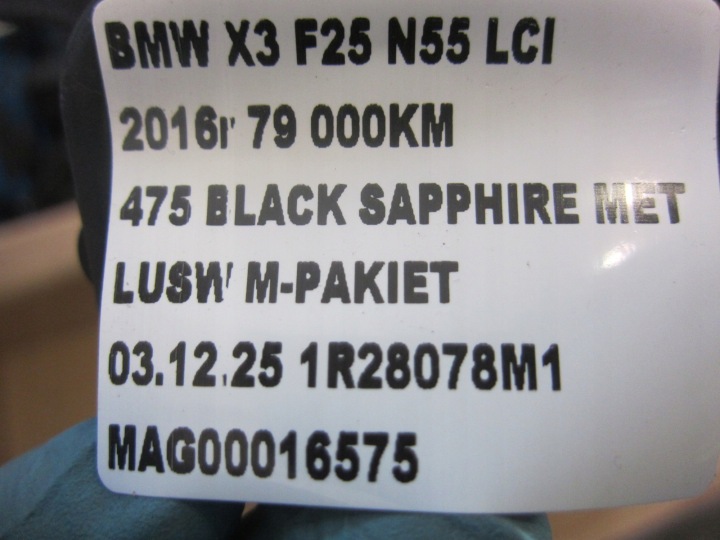 BMW X3 F25 LCI 51477222208 STORE ARRIÈRE COUVERCLES DE COFFRE ARRIÈRE NOIRE ORIGINALE