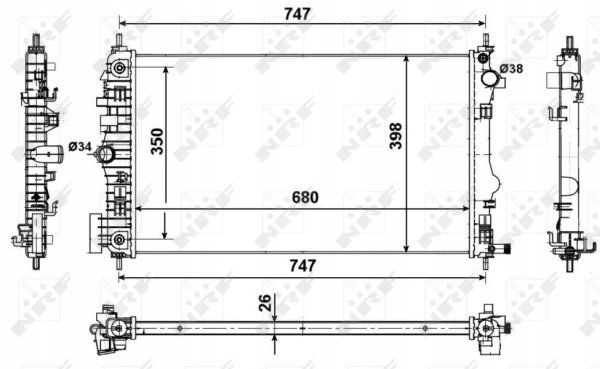 NRF 53775 CHLODNICA, SISTEMA DE REFRIGERACIÓN DEL MOTOR 