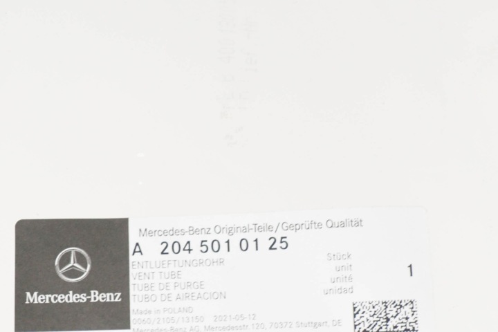 MB C-CLASS W204 TUYAU DE DÉGAZAGE RÉSERVOIR COMPENSATEUR A2045010125 3.5