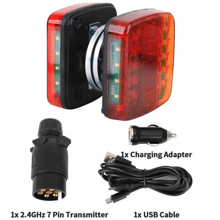 LED PHARES SANS FIL ARRIÈRE VERS REMORQUES KIT SUR AIMANT LP65 12/24 V