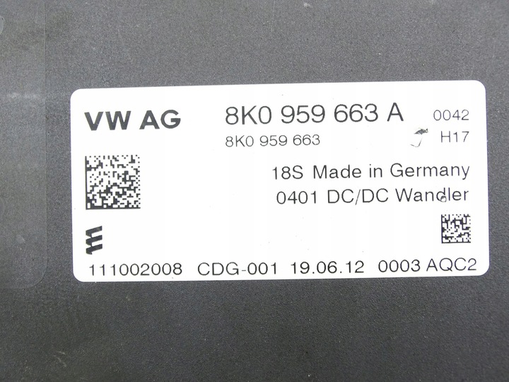 STABILIZER MODULE CONTROL UNIT VOLTAGE AUDI A5 8T A8 D4 8K0959663A photo 3 - milautoparts-fr.ukrlive.com