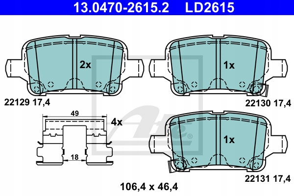 ZAPATAS DE FRENAPARA ATE PARA CHEVROLET BOLT EV 