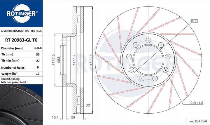 2× ROTINGER RT 20983-GL T6 DISQUE DE FREIN photo 2 - milautoparts-fr.ukrlive.com