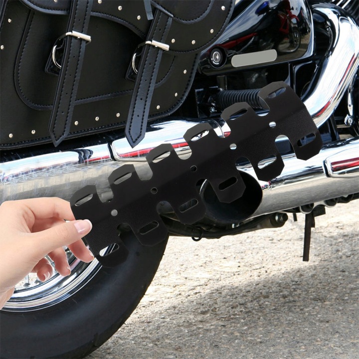 2 PCS NOIRE ZELAZNA PROTECTION THERMIQUE PROTECTION TUYAUX ÉCHAPPEMENT MOTOCYCLETTE