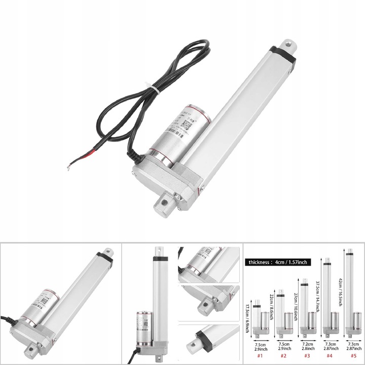 AMORTIGUADOR LINIOWY DC 12V 140KG MÁXIMO SKOK 