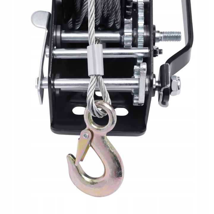 3500 LBS HAND WINCH AVEC CÂBLE ACIER 33 STOP DUAL GEAR WCIAGARKA MANUELLE BIELLE MANUELLE