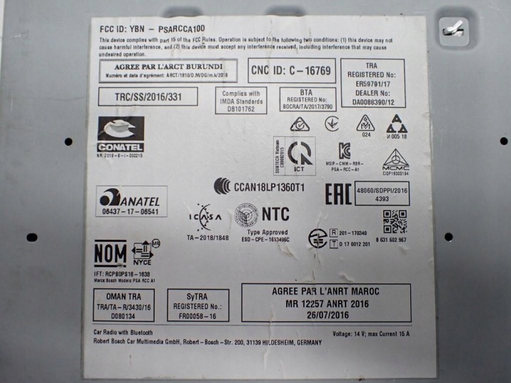 RADIO NAVIGATION NAVI MONITEUR EUROPE 9831642480 PEUGEOT 2008 I LIFT 19R
