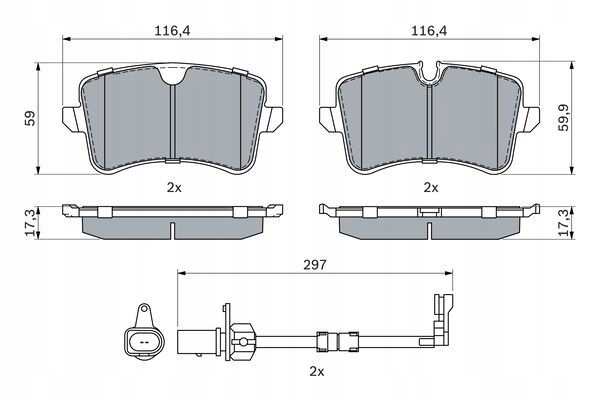 PADS BRAKE AUDI T. A8 2,0-4,2 QUATTRO 1 0986494915 BOSCH photo 9 - milautoparts-fr.ukrlive.com