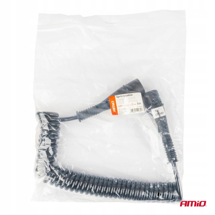 FIL SPIRAL VERS REMORQUES TIR 2X7PIN TYPE N SANS DOIGTS 5M 24V ÉLECTRIQUE