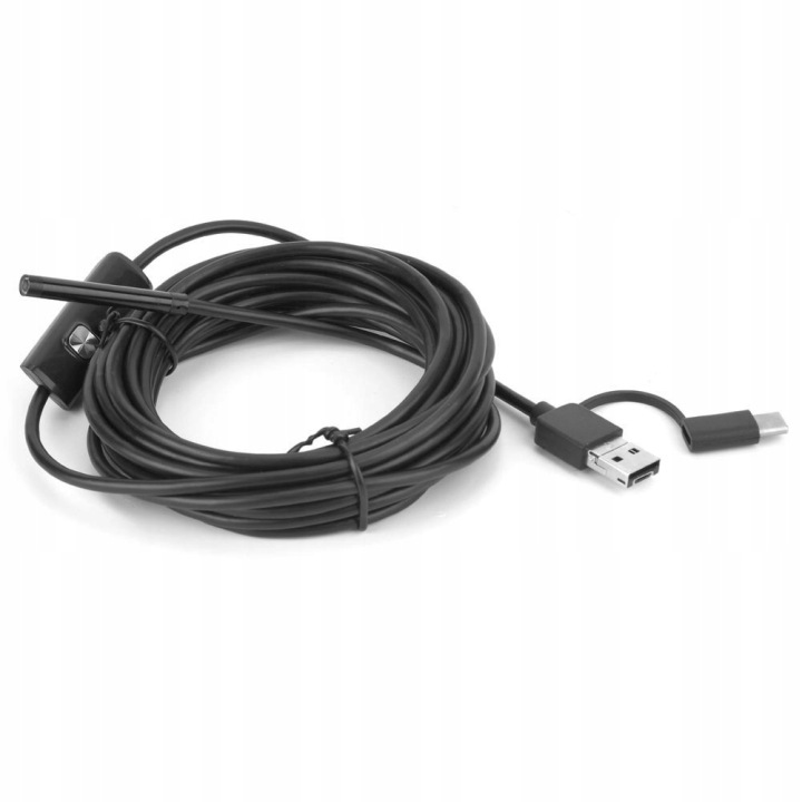 Y102 ENDOSKOP USB 3 DANS 1 OBIEKTYW 5,5 MM CÂBLE 6LED 5 M IP67 HYDROFUGE KAM