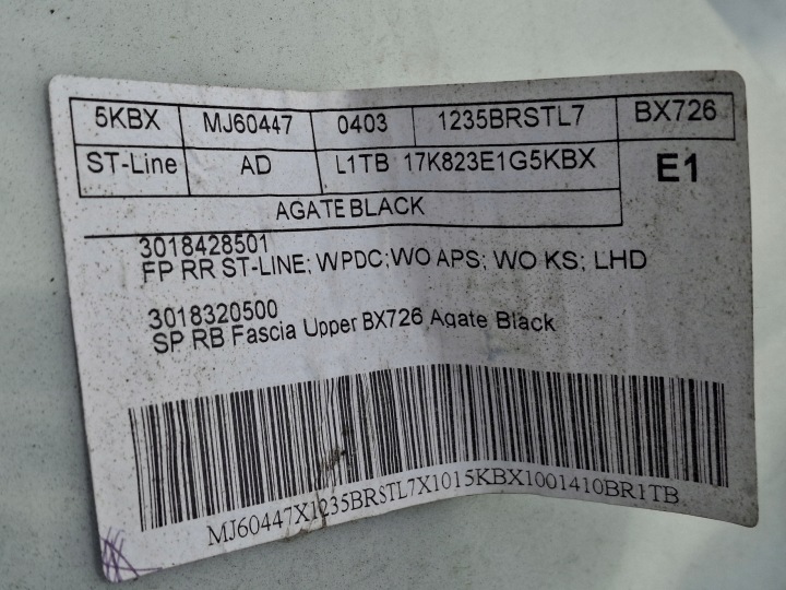 FORD PUMA MK2 ST-LINE PARE-CHOCS ARRIÈRE ARRIÈRE DOUBLURE PDC L1TB-17906-A