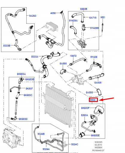 LAND ROVER RANGE ROVER SPORT L320 SUPÉRIEUR TUYAU SYSTÈMES REFROIDISSEMENT PCH503340