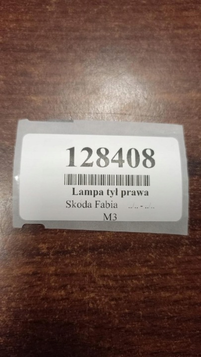 SKODA FABIA I PHARE DROIT ARRIÈRE 6Y6945096B