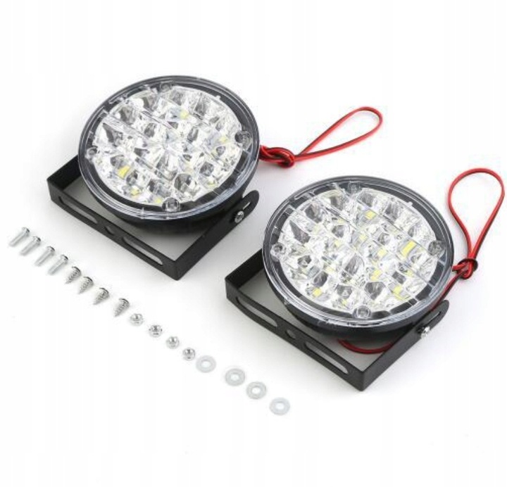 2 PIEZAS 12V 18DIODO LUMINOSO LED RENDONDOS DE AUTOMÓVIL LUZ DIODO LUMINOSO LED DO CONDUCTOR DE DÍA DRL 