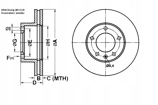 ATE DISCS BRAKE 2 PCS. RENAULT FRONT MASTER 98 photo 2 - milautoparts-fr.ukrlive.com