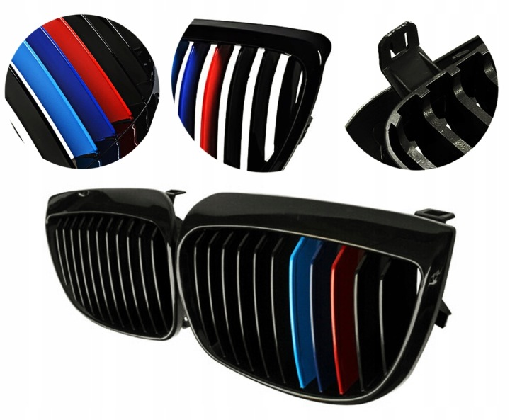 GRILLE DE RADIATEUR GRILLE GRILLES NOIR BMW E81 E87 NOIR DANS POLYSKU M M-COLOR