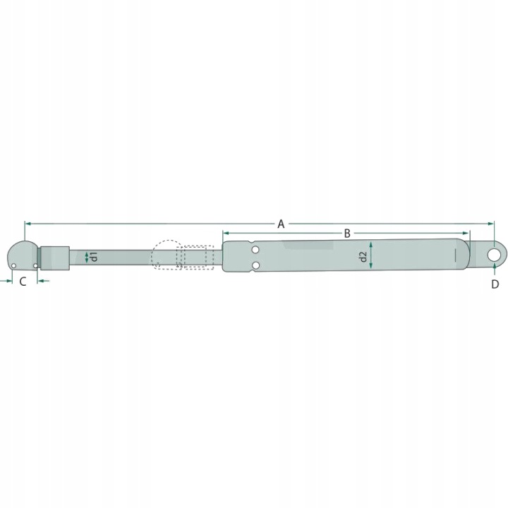 SERVOMOTEUR GAZEUX STABILUS 150N 735X365X8MM 13 TYPE 8X18MM 317