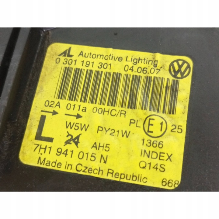 2005 VOLKSWAGEN TRANSPORTER CARAVELLE T5 PHARE AVANT 7H1941015N