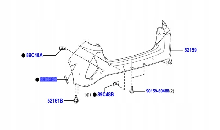 PARTS 4 TOYOTA 89348-47100-D4 POIGNÉE CAPTEUR STATIONNEMENT ROUGE 3U5 PRIUS