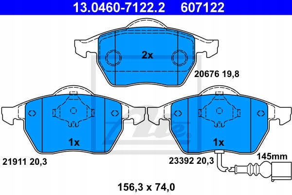 DISCOS ZAPATAS PARTE DELANTERA ATE VW NUEVO BEETLE DESCAPOTABLE 