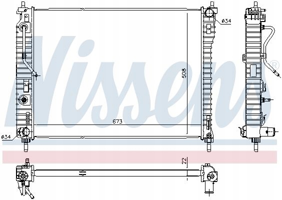 NISSENS 61688 RADIATEUR SYSTÈME REFROIDISSEMENT MOTEUR