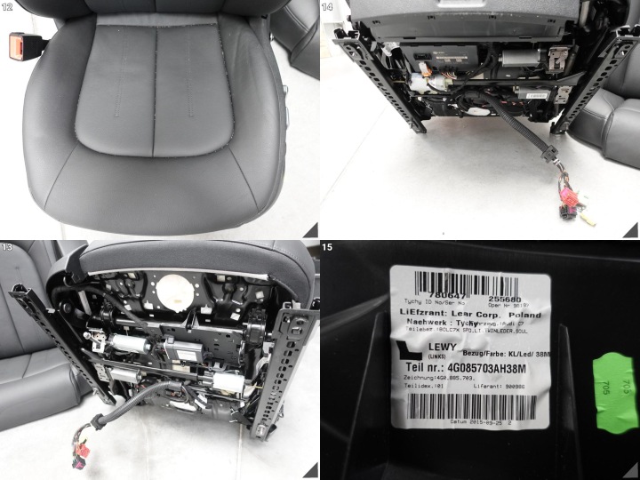 AUDI A7 4G8 C7 LIFT 10-18 SIÈGES BANQUETTE ARRIÈRE NOIRE CUIR ÉLECTRIQUE