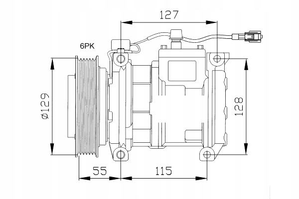 NRF COMPRESOR DE ACONDICIONADOR 10PA17C DIÁMETRO RUEDAS POLEA 129MM 12V 