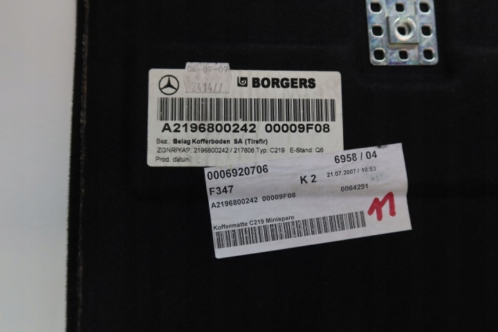 MERCEDES W219 CLS COUVERCLES DE COFFRE TAPIS TAPIS PLANCHER 2196800242