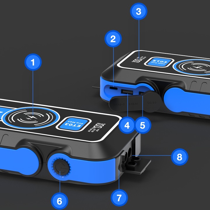 POTENTE ARRANCADOR JUMP ARRANCADOR BOOSTER 59.2WH POWERBANK 16000MAH QC3.0 DIODO LUMINOSO LED 