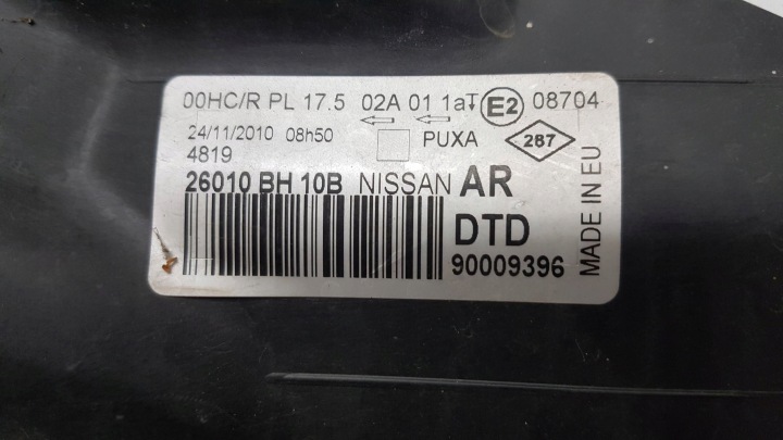 NISSAN NOTE E11 LIFT 08-13 PHARE DROIT AVANT EUROPE