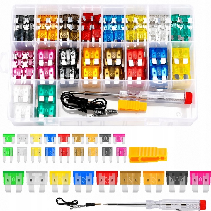180 PCS KIT FUSIBLES AUTOMOBILES 5A-40A MICRO MINI STANDARD