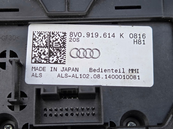 AUDI A3 8V PANNEAU COMMANDE MMI TUNNELS CENTRAL ENSEMBLE 8V0919614K