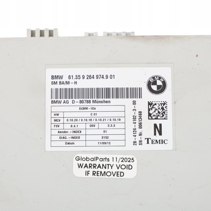 BMW E81 E82 E87 E88 E90 E91 MODULE CONTRÔLEUR SIÈGES AVANT 9264974