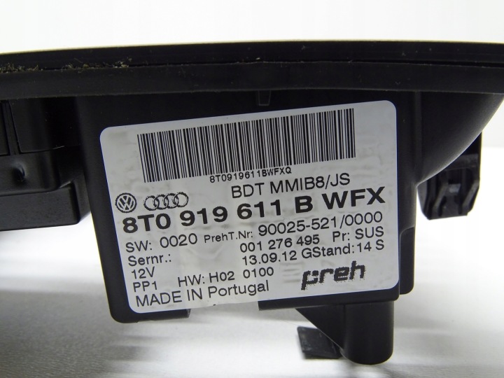 PANNEAU COMMANDE MMI COMMUTATEUR NAVI RADIO 8T0919611B AUDI A5 8T