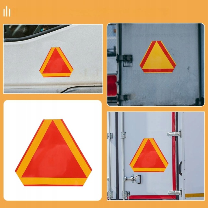 JAUNE TRIANGLE DE SIGNALISATION RÉFLÉCHISSANT VERS VOITURES 35CM